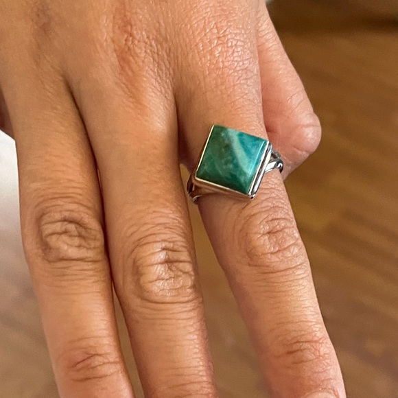 Stunning Peruvian Opal silver ring size 9 - Picture 3 of 3